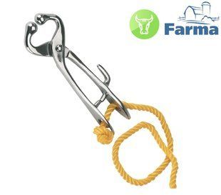 Щипці носові 21см з тросом 1.5 м, для фіксації корів "FARMA" (Нідерланди) ОРИГІНАЛ ! носові щипці для ВРХ фото