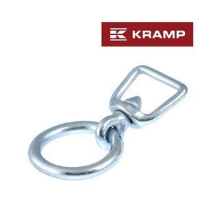 Скоба Вертлюжная 14.5 см з кільцем для прив'язі тварин до стійла (сталь) KRAMP привязь соединение фото