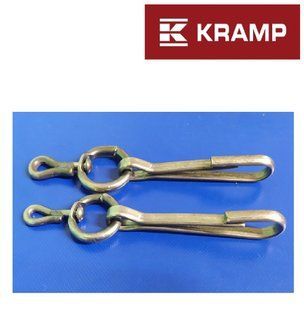 Притискної карабін 11.5 см*18см L-19 з вертлюгом, чорна сталь KRAMP (Нідерланди) карабін для прив'язі фото