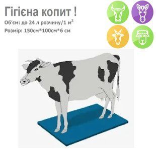 Дезковрик для обробки копит у тварин 100*150*6см гігієна копит фото
